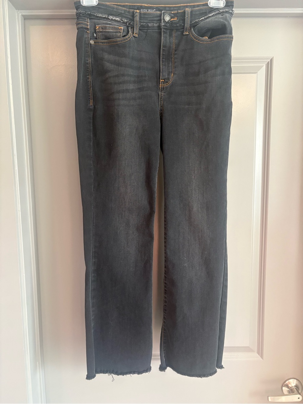 Judy Blue Faded Black Jeans with Frayed Hem